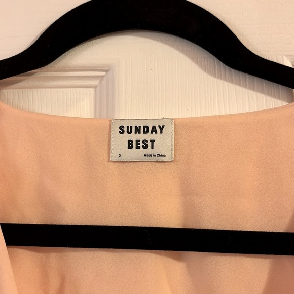 Size 0 Sunday Best from Aritzia peach coloured wrap dress. - Picture 2 of 2